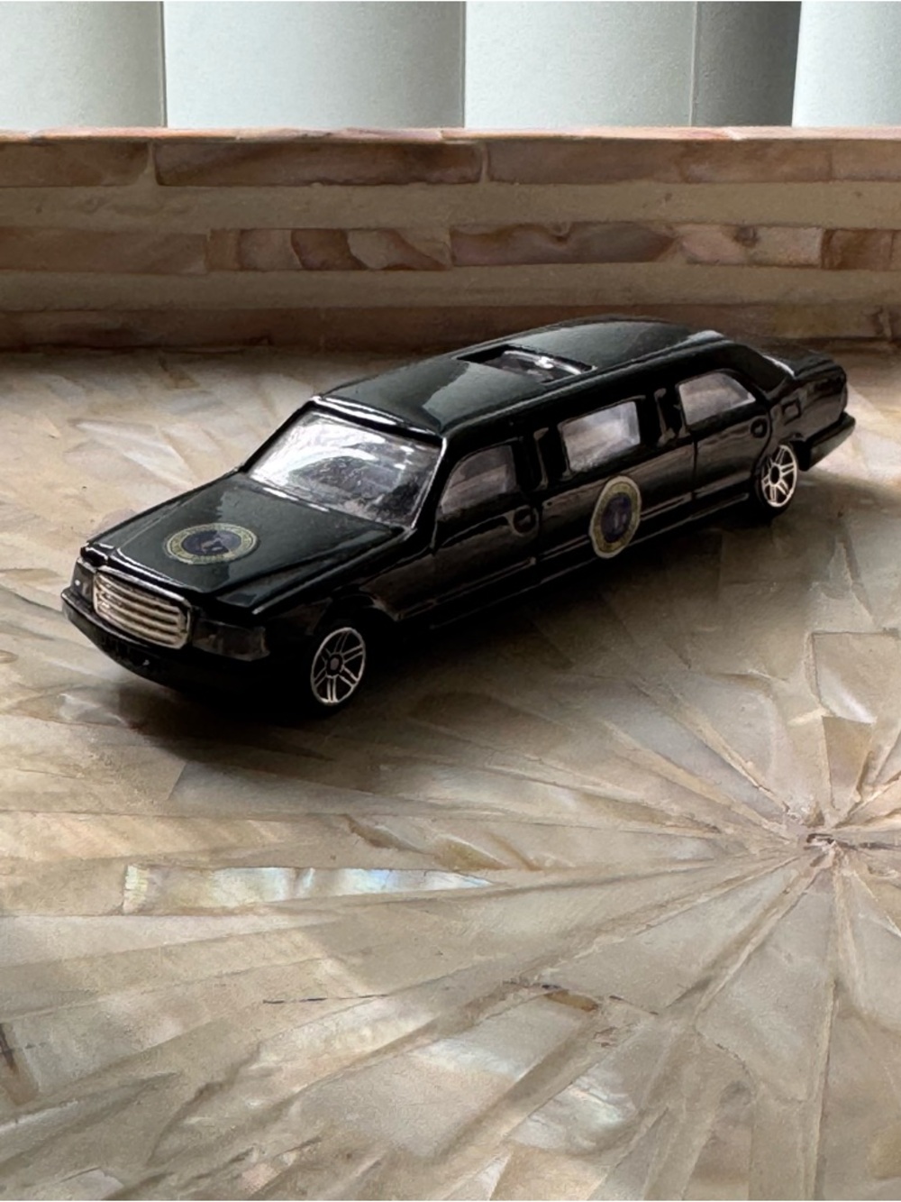 Presidential Limousine Toy Car Black Stretch Limo Diecast Style 7” Collectible